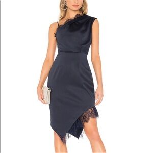 Elliatt navy lace one shoulder dress